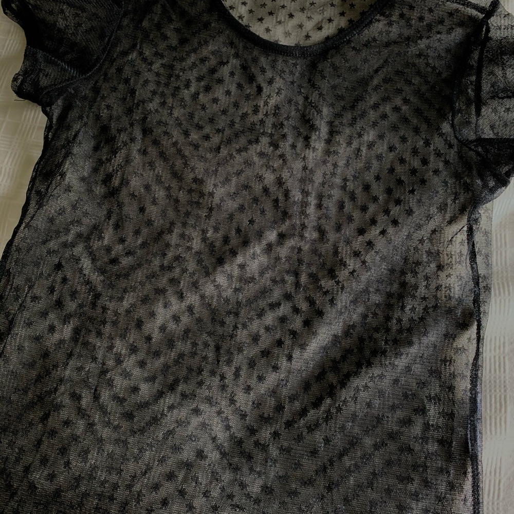 Guess Black Sheer Star Blouse - Picture 3 of 4